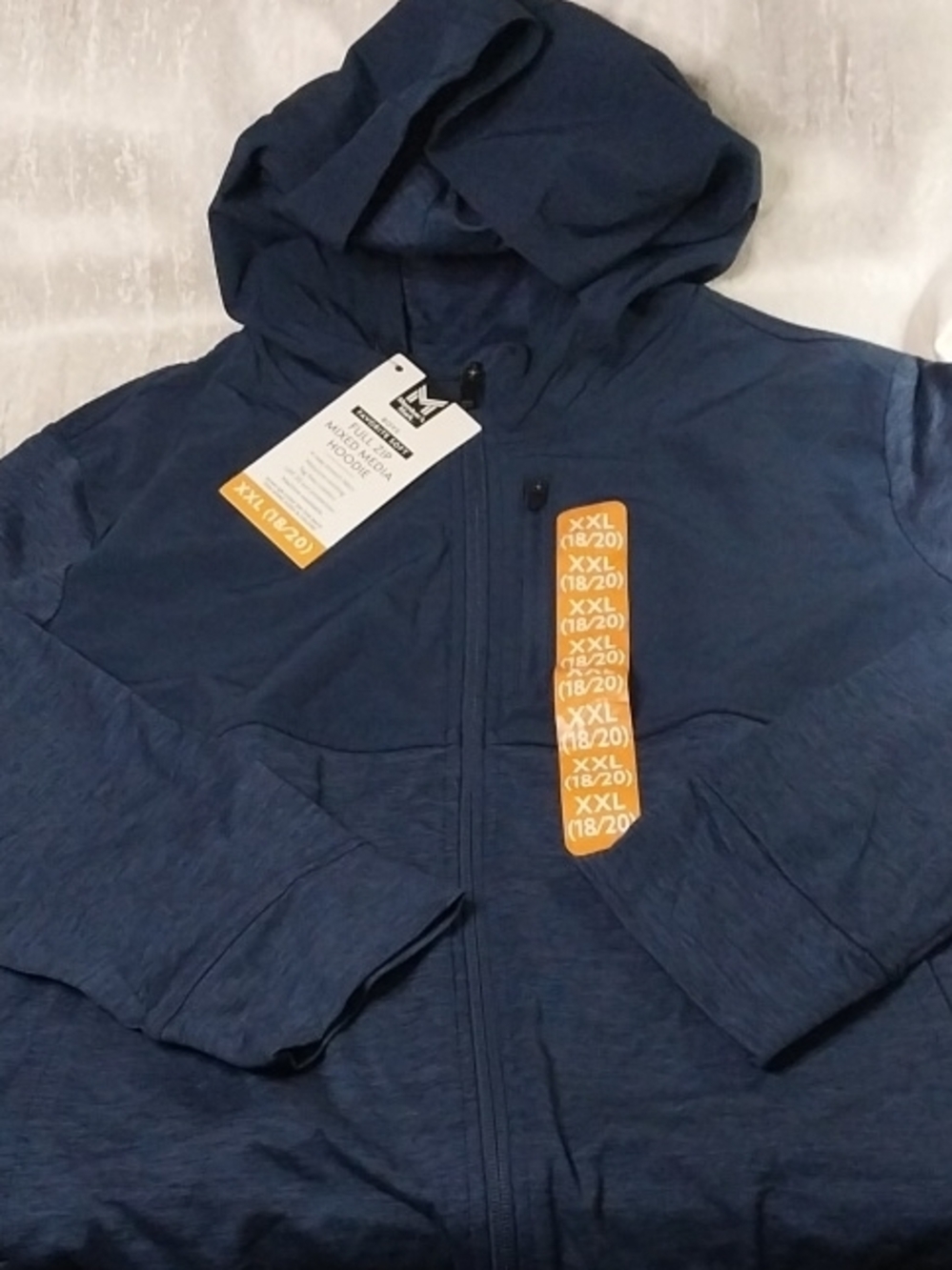 Boys Navy Favorite Soft Full Zip-Up Hoodie Sweatshirt - XXL 18/20